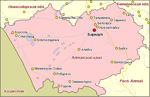 Алтайський край - суб'єкт   Російської Федерації   , Регіон Західного Сибіру, ​​входить до складу Сибірського федерального округу
