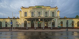 Станція Псков-Пасажирський   Жовтнева залізниця   Вид вокзалу з площі   Відділення ж
