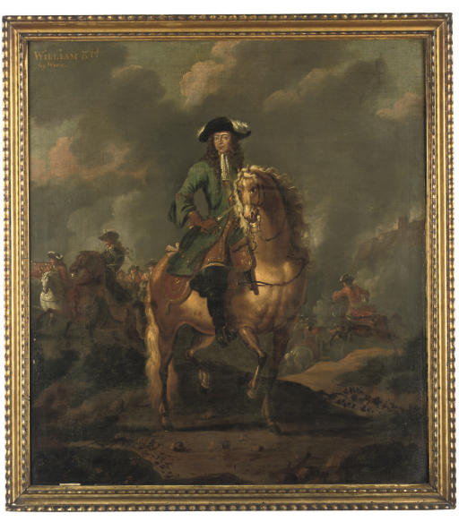 Уейк Ян (1652-1700) Portrait of William III (1650-1702), full-length, on horseback, at the Battle of the Boyne, 1690   Уейк Ян (1652-1700) WILLIAM III AT THE BATTLE OF THE BOYNE