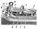 Оптичний приціл для прямого наведення: 1 - труба;  2 - маховичок механізму кутів прицілювання;  3 - барабан механізму попередження;  4 - баранчик механізму поправок спрямування;  5 - шкала поправок спрямування;  6 - баранчик механізму поправок по висоті;  7 - налобник