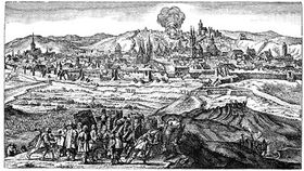 Шведи перед Прагою в 1648 р   Тим часом у війну включився угорський князь Ракоцці, в 1644-му році оголосив війну австрійському імператору