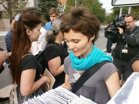 активістка Катержина Шобанёва, Фото: Ігор Будикін   «Ми не очікуємо, що це викличе якийсь істотний відгук, на відміну від дипломатів або нашого уряду