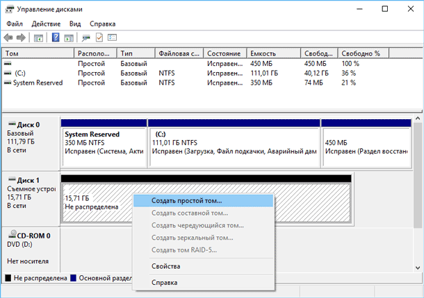 За замовчуванням, Windows створить один розділ розміром всього диска