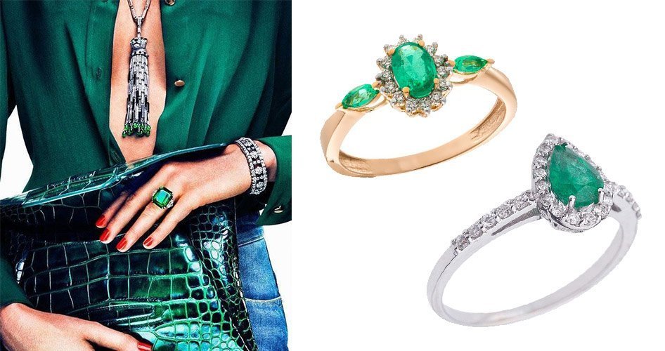 Чудові кільця з смарагдами