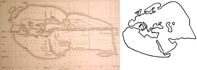 (Зліва - карта Страбона 18 м н
