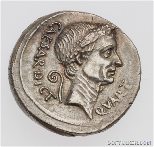 Денарій Цезаря, викарбуваний чиновником у справах монетного двору Марком Метте, став зразком для всіх пізніших монет імператорського часу