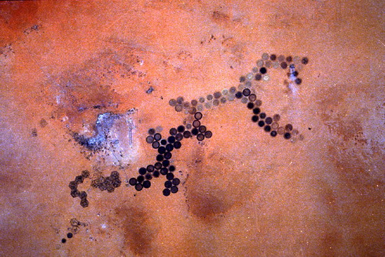 Ці, вже початківці пересихати, ділянки (з супутника) після повалення режиму Каддафі