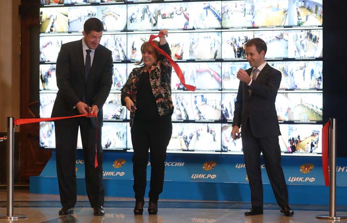 Трансляції з ділянок будуть вести 46 тисяч камер   Урочиста церемонія початку дня голосування в ЦВК РФ   Фото: ТАСС, В'ячеслав Прокоф'єв   Москва