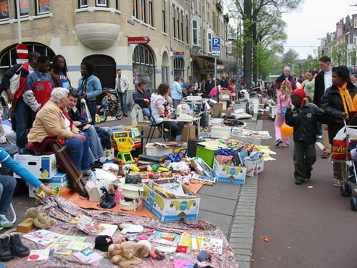 Free market in The Hague, The Netherlands, on birthday of Queen Juliana 30 april 2005