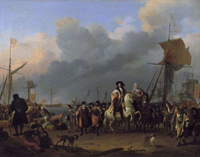 Ludolf Bakhuizen (1631-1708) The arrival of King-Stadholder Willem III in the Oranjepolder, 31 January 1691
