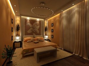 Спальня із загальним освітленням   Спальня з локалізованим освітленням   Спальня з комбінованим освітленням