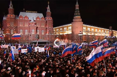 4 березня 2012, 20:19 Переглядів:   На Манежній площі проходить мітинг на підтримку Путіна, фото Вести