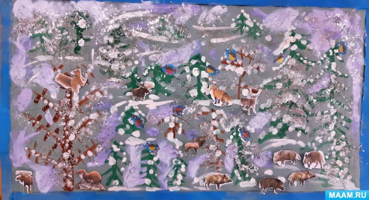 Колективна композиція «Чародійка Зима» в старшій групі   Чародейкою Зимою зачарувала, ліс стоїть - І під сніговою бахромою, нерухомо, немою, Чудний життям він блищить