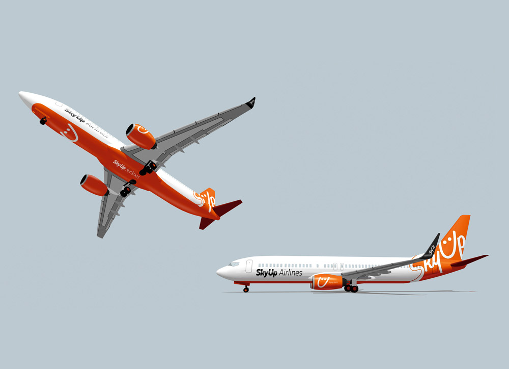 Моделі літаків Boeing 737 в лівреї SkyUp
