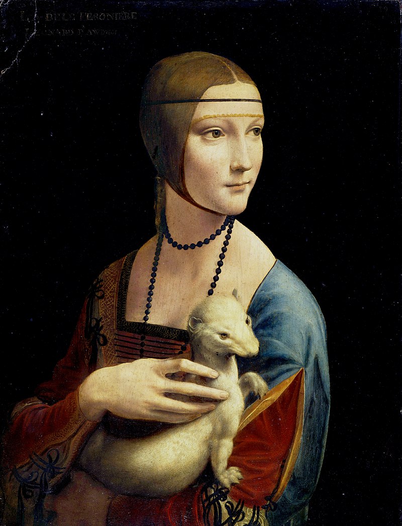 Незабаром після приїзду в Мілан Леонардо пише «Портрет дами з горностаєм»