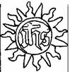 Літери IHS подвійним контуром на сонці