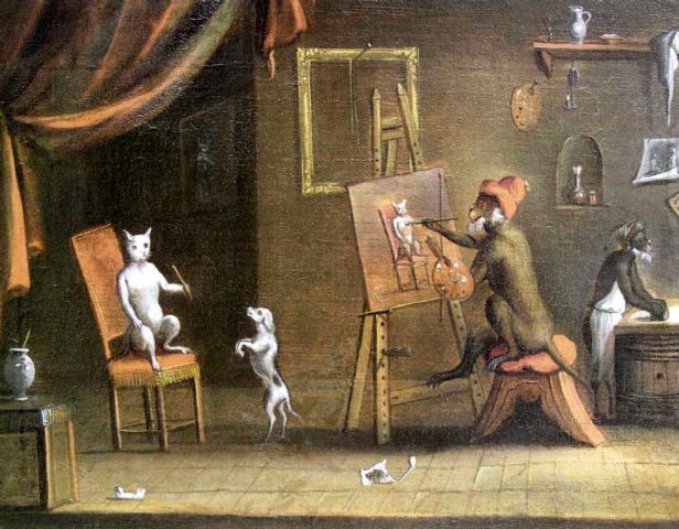 Follower of Ferdinand van Kessel (1648-1696) Le singe peintre