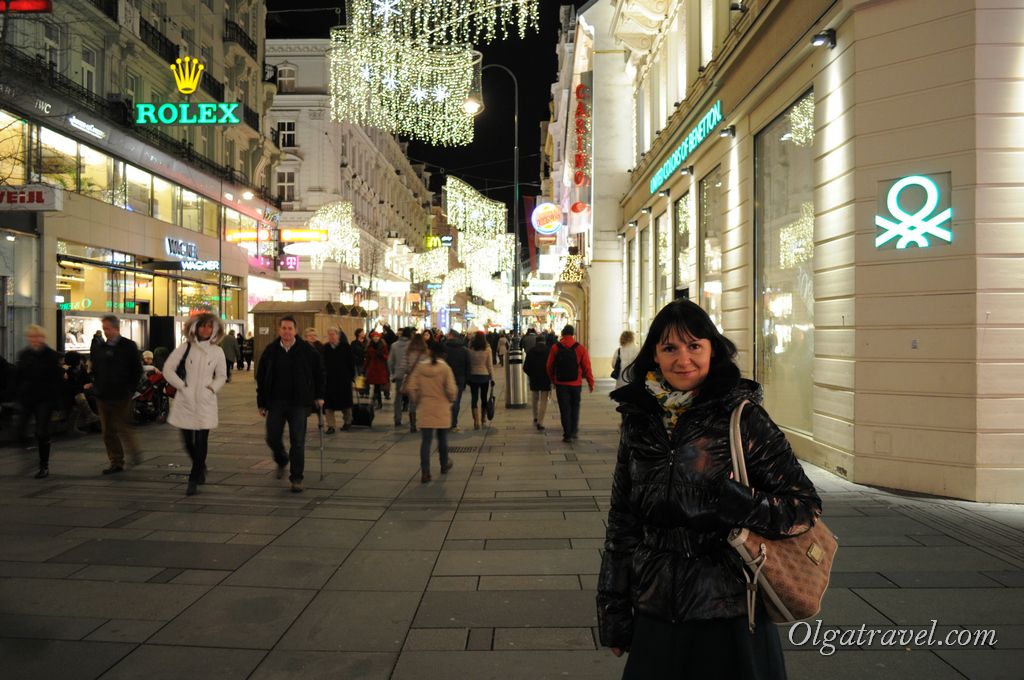 Перший раз, в день приїзду до Відня, ми просто гуляли по місту, доїхали на метро з нашого   готелю   до Віденської опери і пішли по пішохідній вулиці