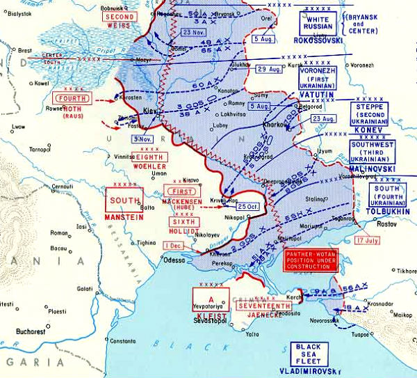 Проти п'яти радянських фронтів німецьке командування сконцентрувало 2-у німецьку армію з групи армій Центр і всю групу армій Південь, якою командував генерал-фельдмаршал Еріх фон Манштейн