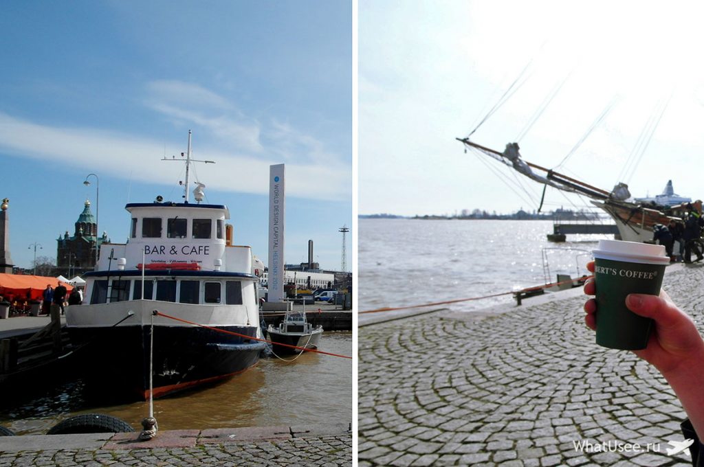 Від Сенатській площі можна пройти до південного порту Гельсінкі і ринкової площі Κauppatori: