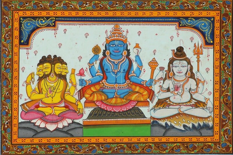Брахма, Вішну і Шива знаходяться на вершині індуїстського Олімпу і складають Тримурти (трійцю), всі інші боги так чи інакше походять від них