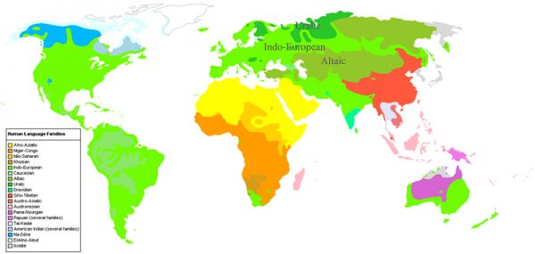 До Індоєвропейським мов відносяться 443 мови і діалекту Європи і Західної Азії, на яких говорять близько трьох мільярдів чоловік на землі