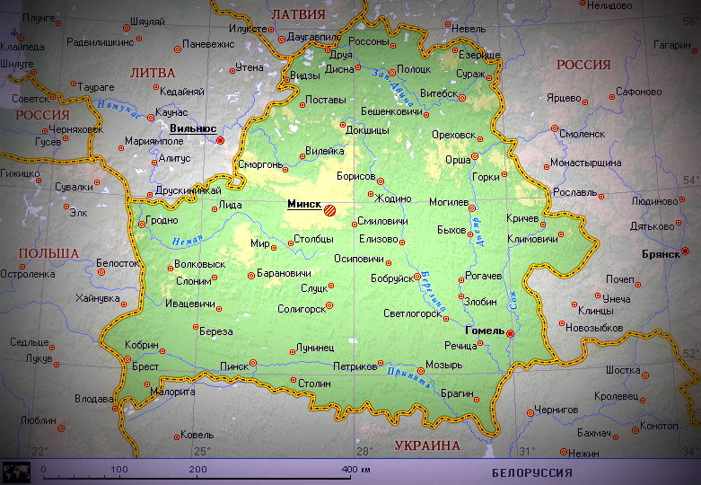 Опис і карта Білорусії