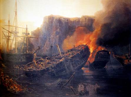Гейденом повністю знищили вітрильний турецький флот