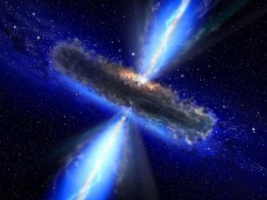Воно оточувало квазар, чорну сверхмассивную діру, що знаходиться на відстані 12 мільярдів світлових років від Землі